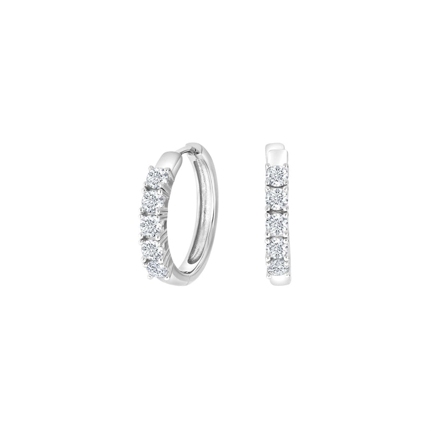 OBINOR creoler i 925 sterlingsølv med hvide zirkonia 20 mm fra JoanliNor.